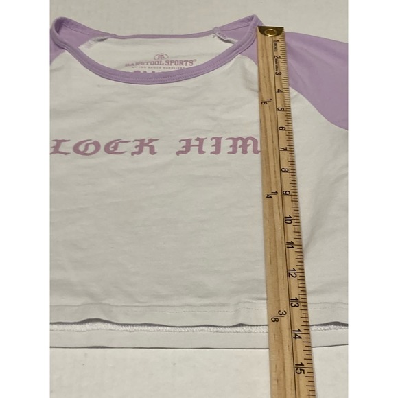 Barstool Sports Women’s Tshirt Cropped “Block‎ Him” Small - Picture 3 of 4